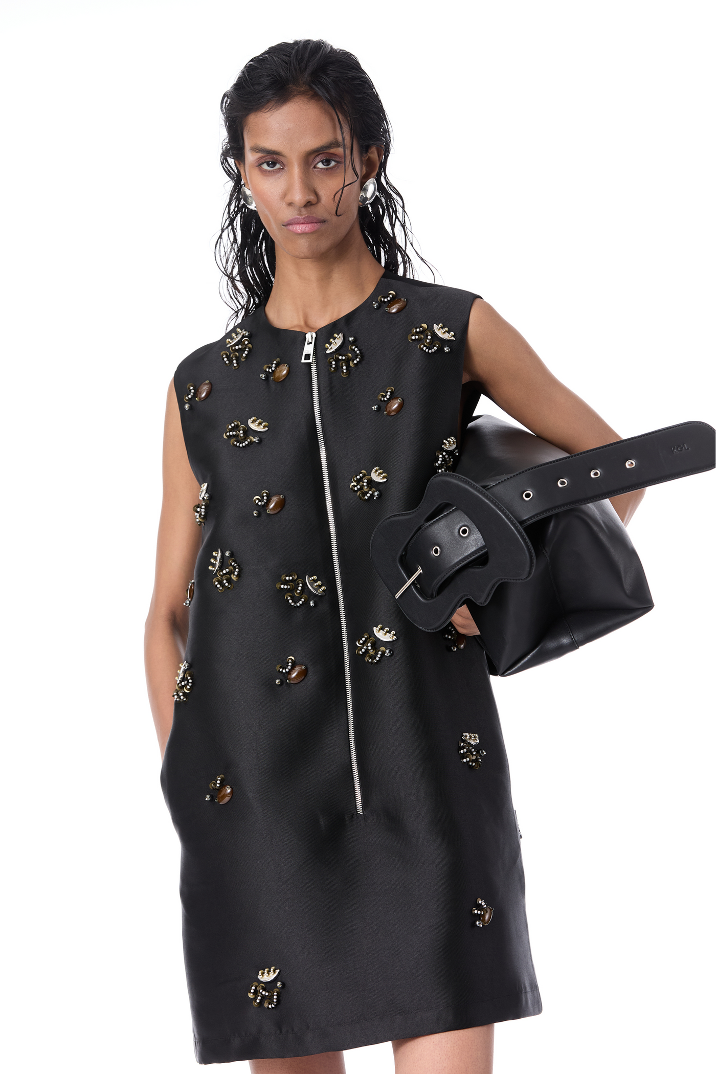 Kanika Goyal Lysithea Embellished Dress Black indian designer wear online shopping melange singapore