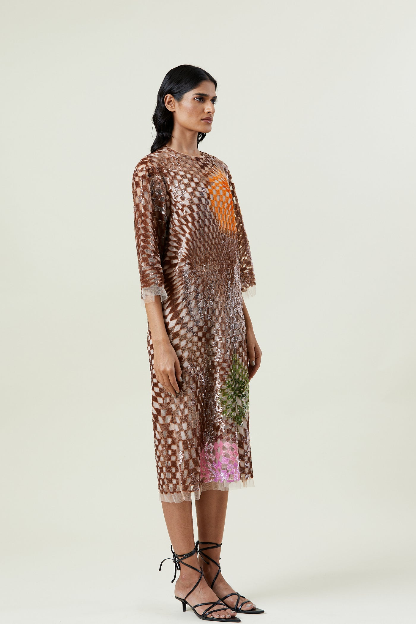 Kanika Goyal Label Warped Matter Embellished Dress indian designer wear online shopping melange singapore