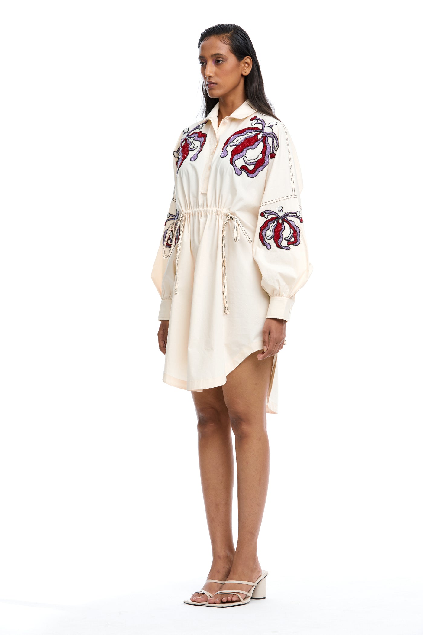 Kanika Goyal Label Iris Hand Embellished Shirt Dress indian designer wear online shopping melange singapore