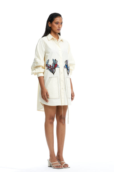 Kanika Goyal Label Maia Hand Embellished Shirt Dress indian designer wear online shopping melange singapore