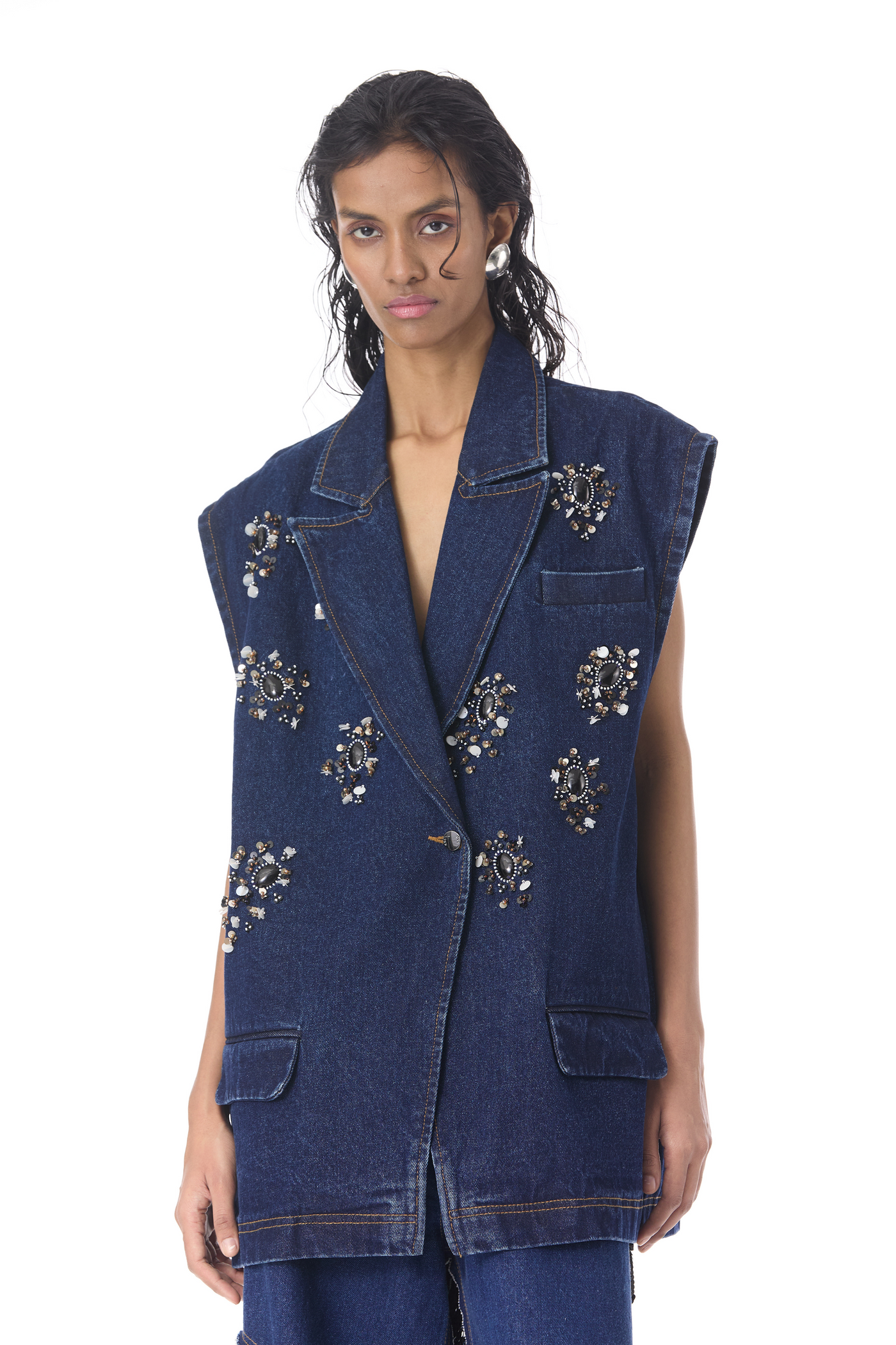 Kanika Goyal Zevida Embellished Vest indian designer wear online shopping melange singapore