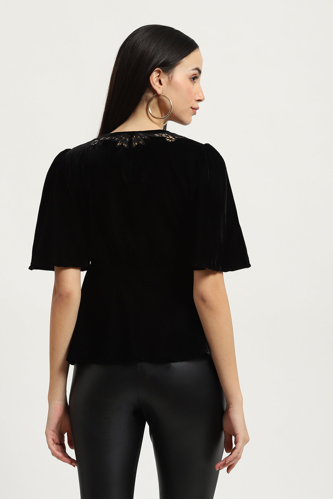 Black Abigail Velvet Top