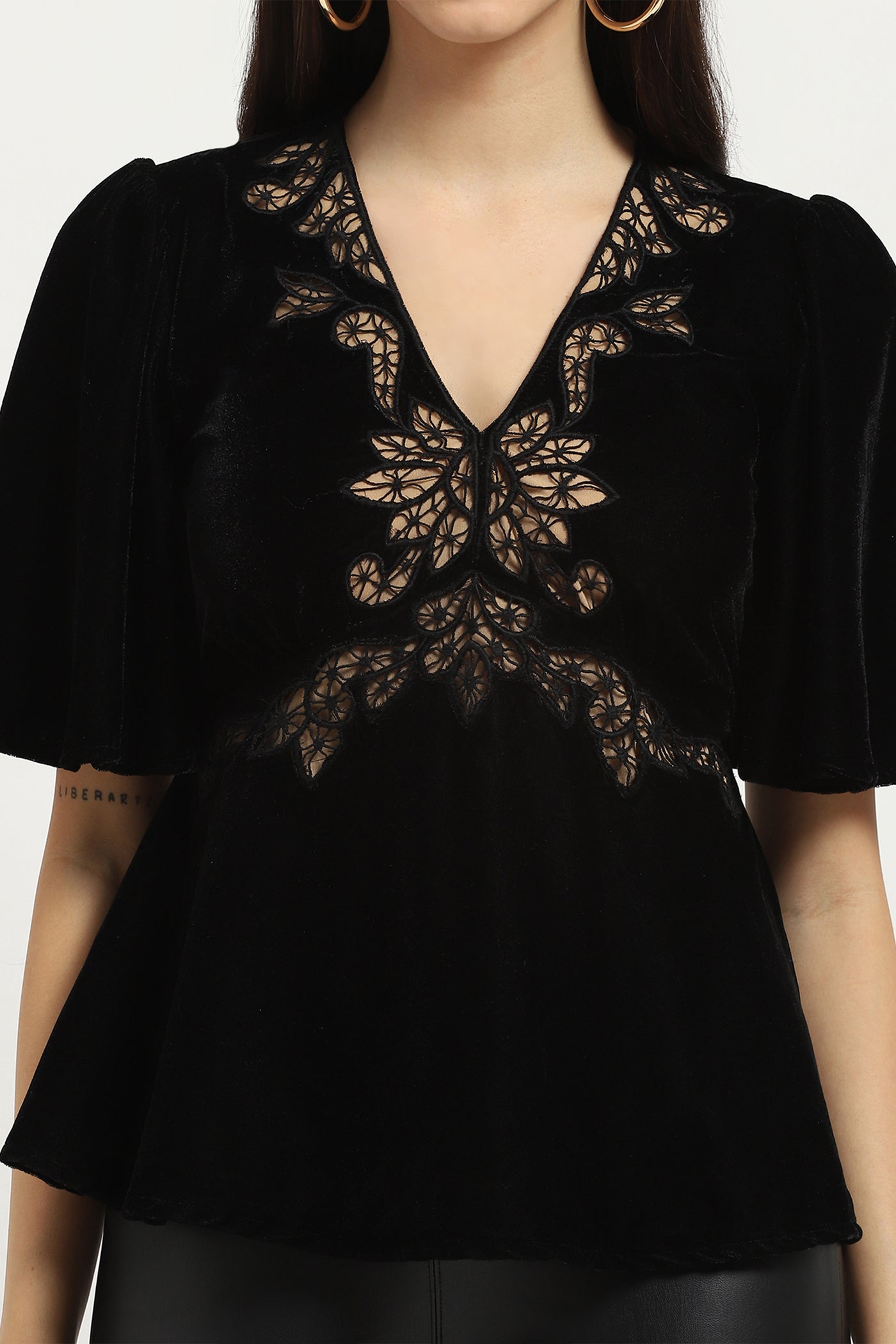 Black Abigail Velvet Top