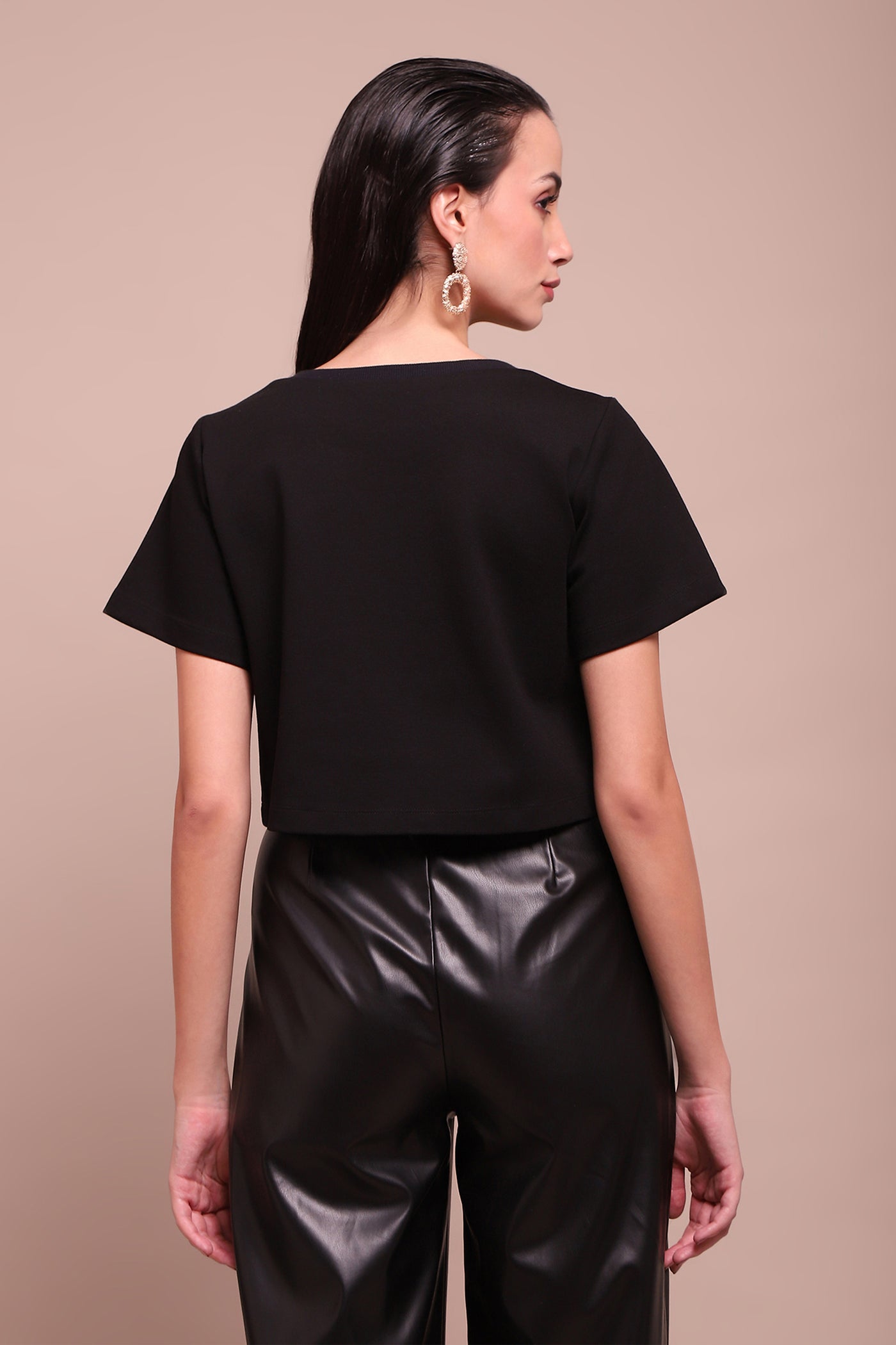 Label Ritu Kumar Black Paulina Top indian designer wear online shopping melange singapore