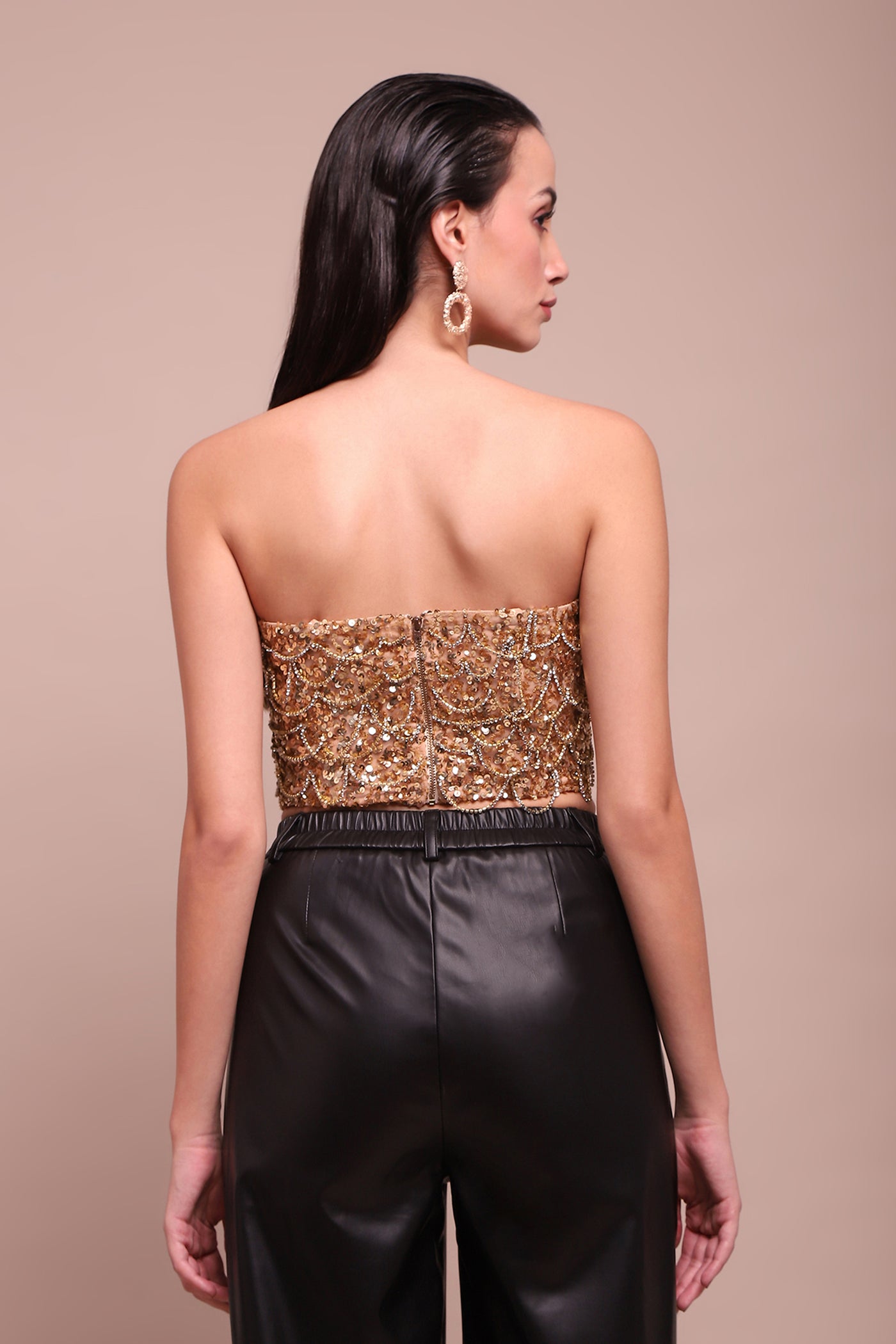 Label Ritu Kumar Metallic Amalfi Corset Top indian designer wear online shopping melange singapore