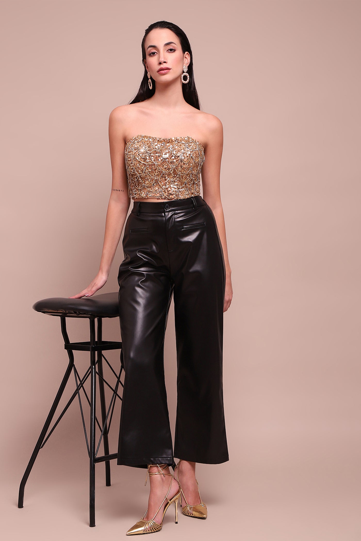 Label Ritu Kumar Metallic Amalfi Corset Top indian designer wear online shopping melange singapore