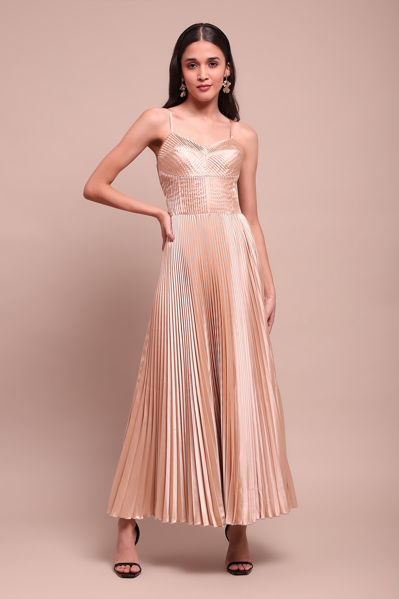 Label Ritu Kumar Metallic Nellie Long Dress indian designer wear online shopping melange singapore