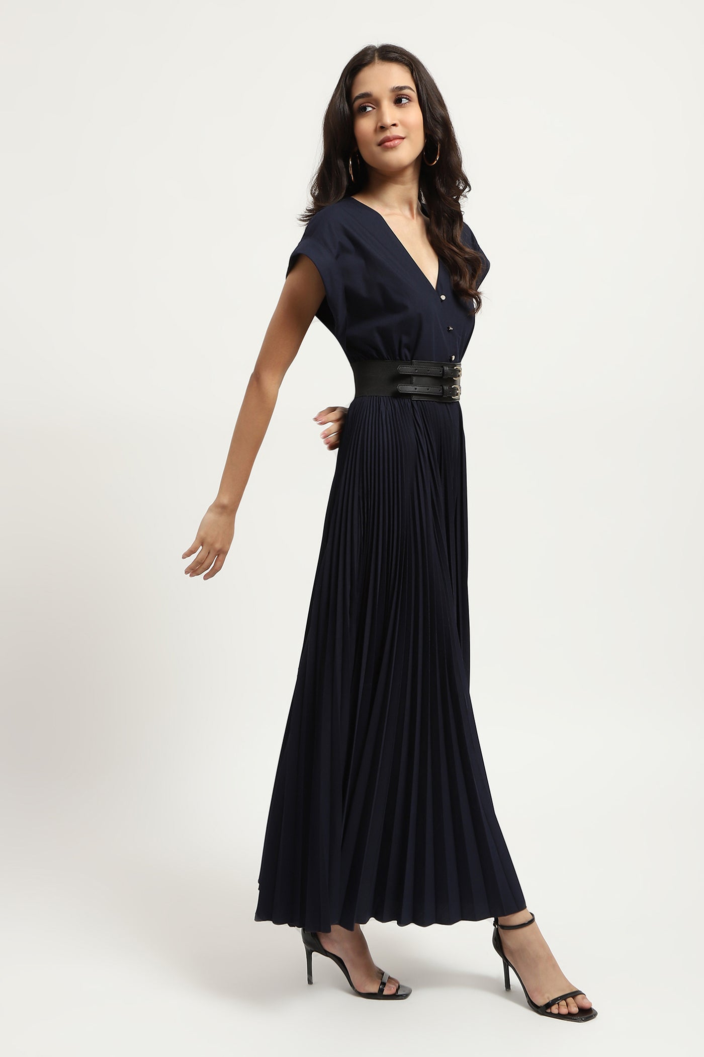 Label Ritu Kumar Midnight Blue Blainn Maxi Dress indian designer wear online shopping melange singapore