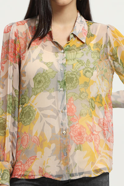 Label Ritu Kumar Multi Floriane Shirt With Camisole indian designer wear online shopping melange singapore