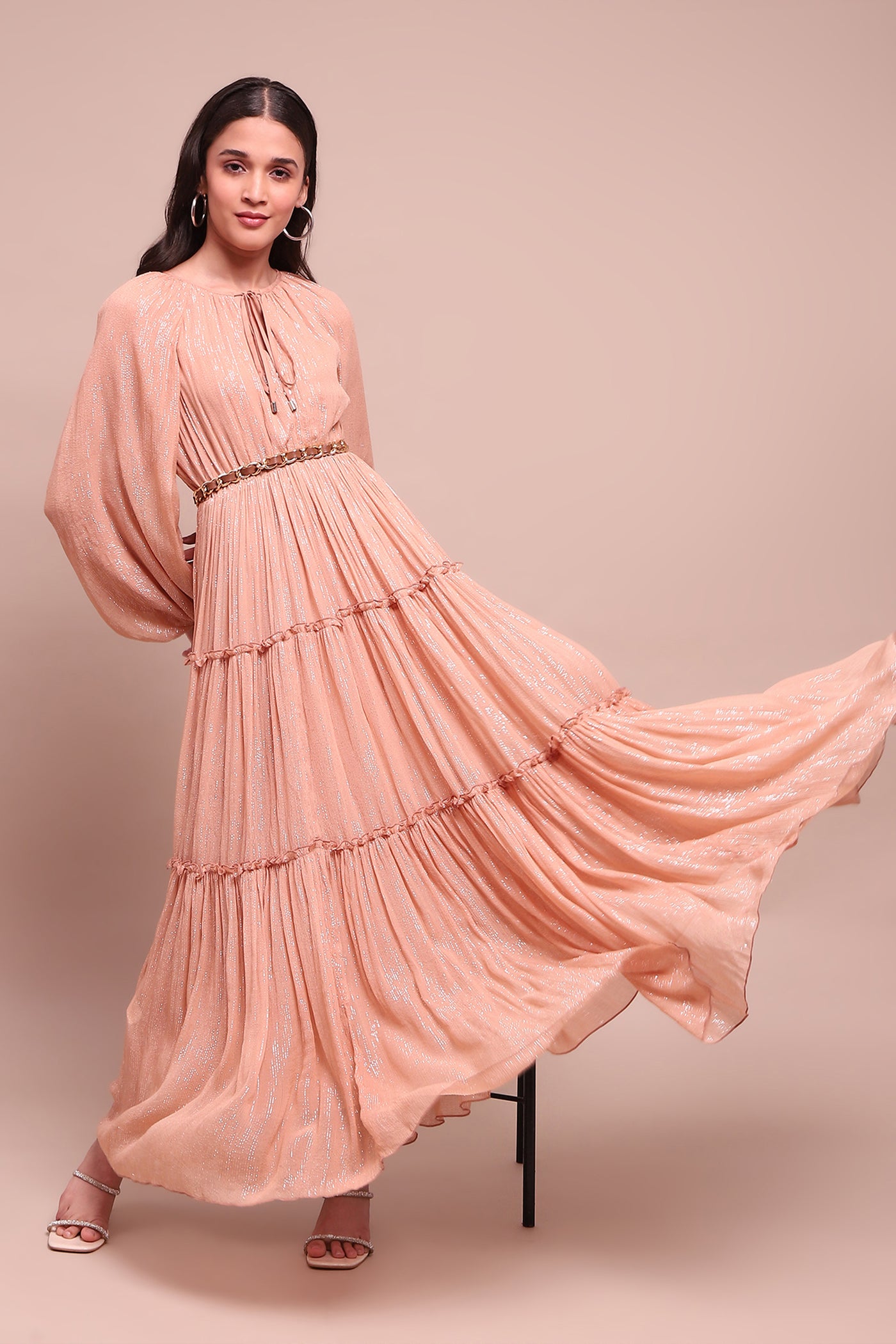 Label Ritu Kumar Pink Carla Maxi Dress indian designer wear online shopping melange singapore