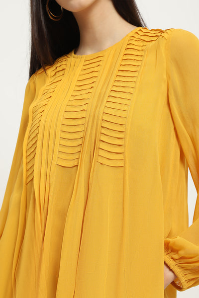 Label Ritu Kumar Yellow Leena Top indian designer wear online shopping melange singapore