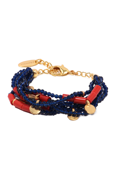 MNSH Bohême Beads Coral Bracelet Red Blue Gold Gifting Melange Singapore Online Shopping Indian Designer Wear Resort Destination Weddings