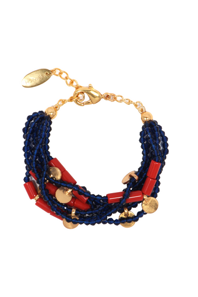 MNSH Bohême Beads Coral Bracelet Red Blue Gold Gifting Melange Singapore Online Shopping Indian Designer Wear Resort Destination Weddings