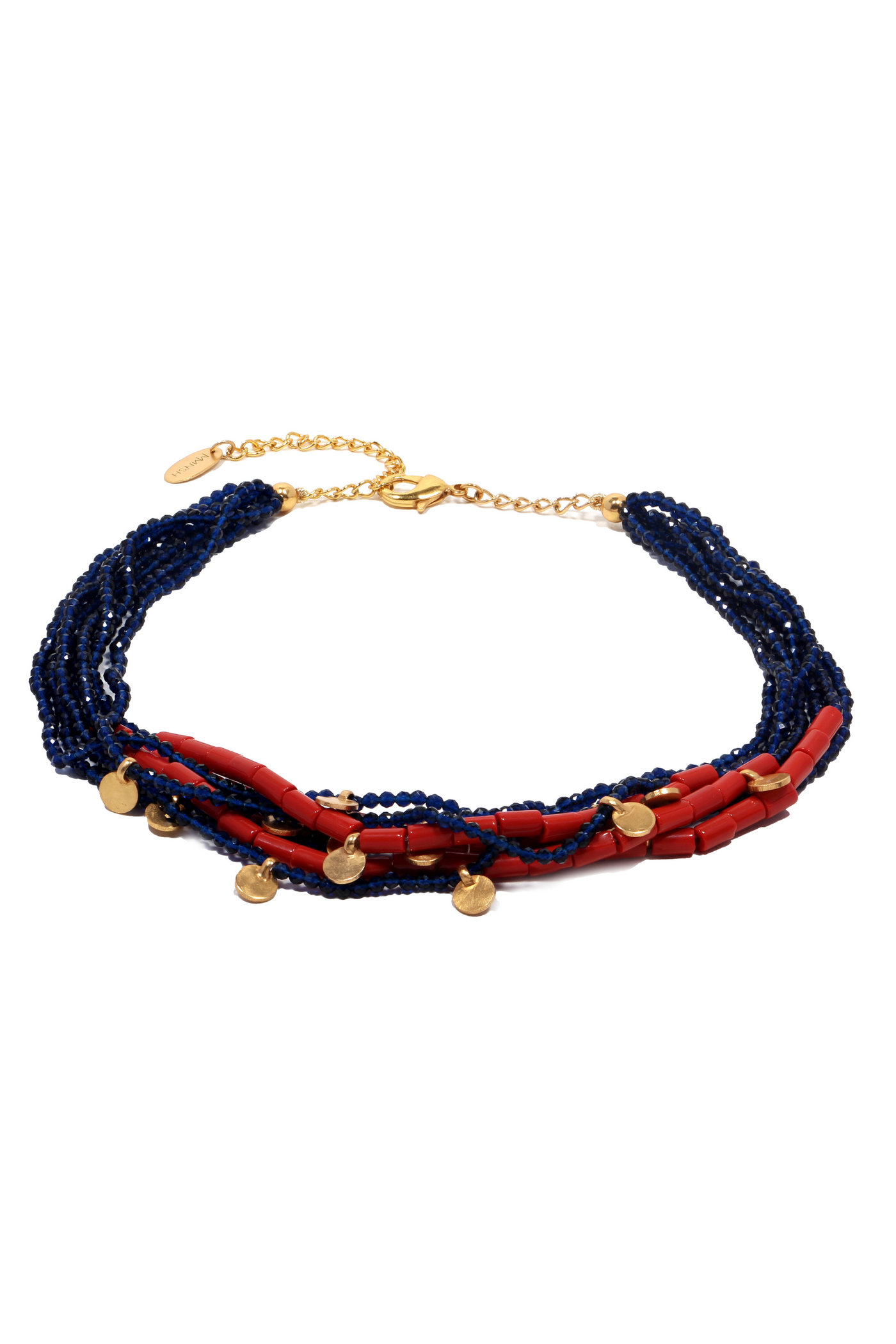 MNSH Bohême Beads Coral Necklace Red Blue Online Shopping Womenswear Indian Designer Wear Melange Singapore Festival Weddings Destination Weddings Resort