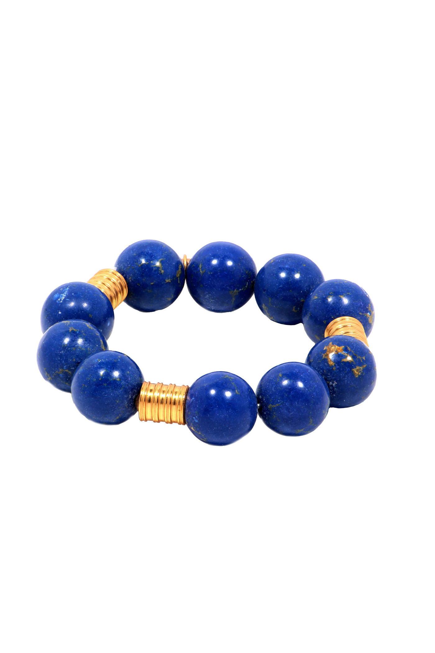 MNSH Bohême Beads Lapis Ball Bracelet Womenswear Indian Designer Wear Blue Gold Online Shopping Indian Designer Wear Gifting Resort