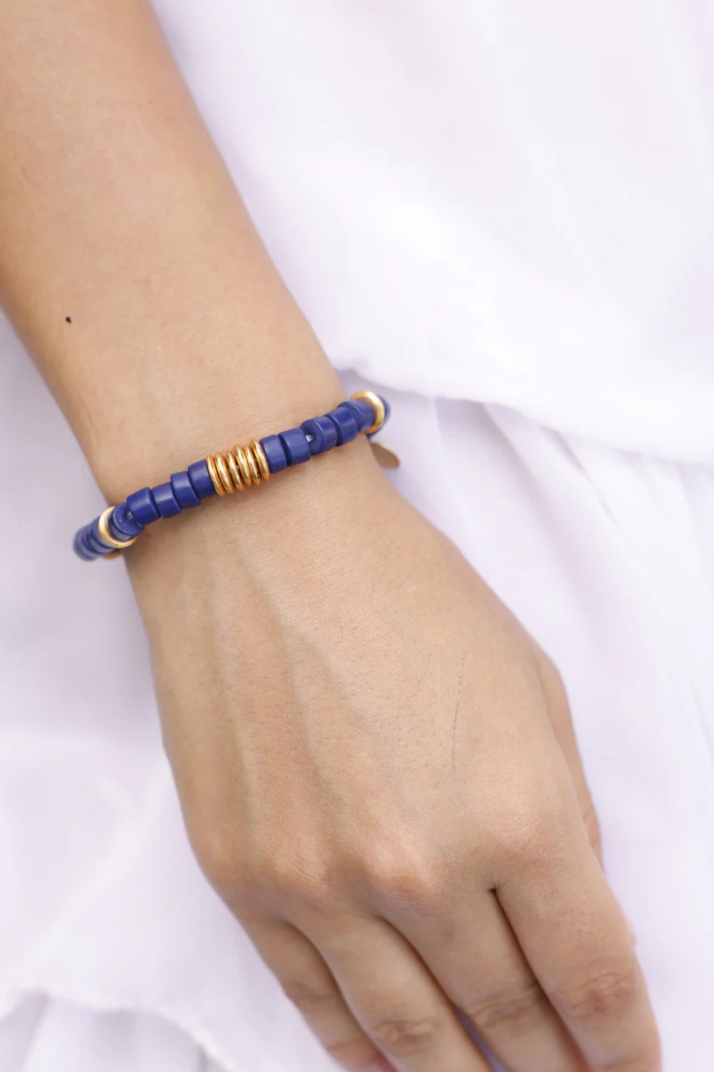 MNSH Bohême Beads Lapis Bracelet Blue Gold Resort Gifting Melange Singapore Online Shopping Indian Designer Wear Destination Weddings