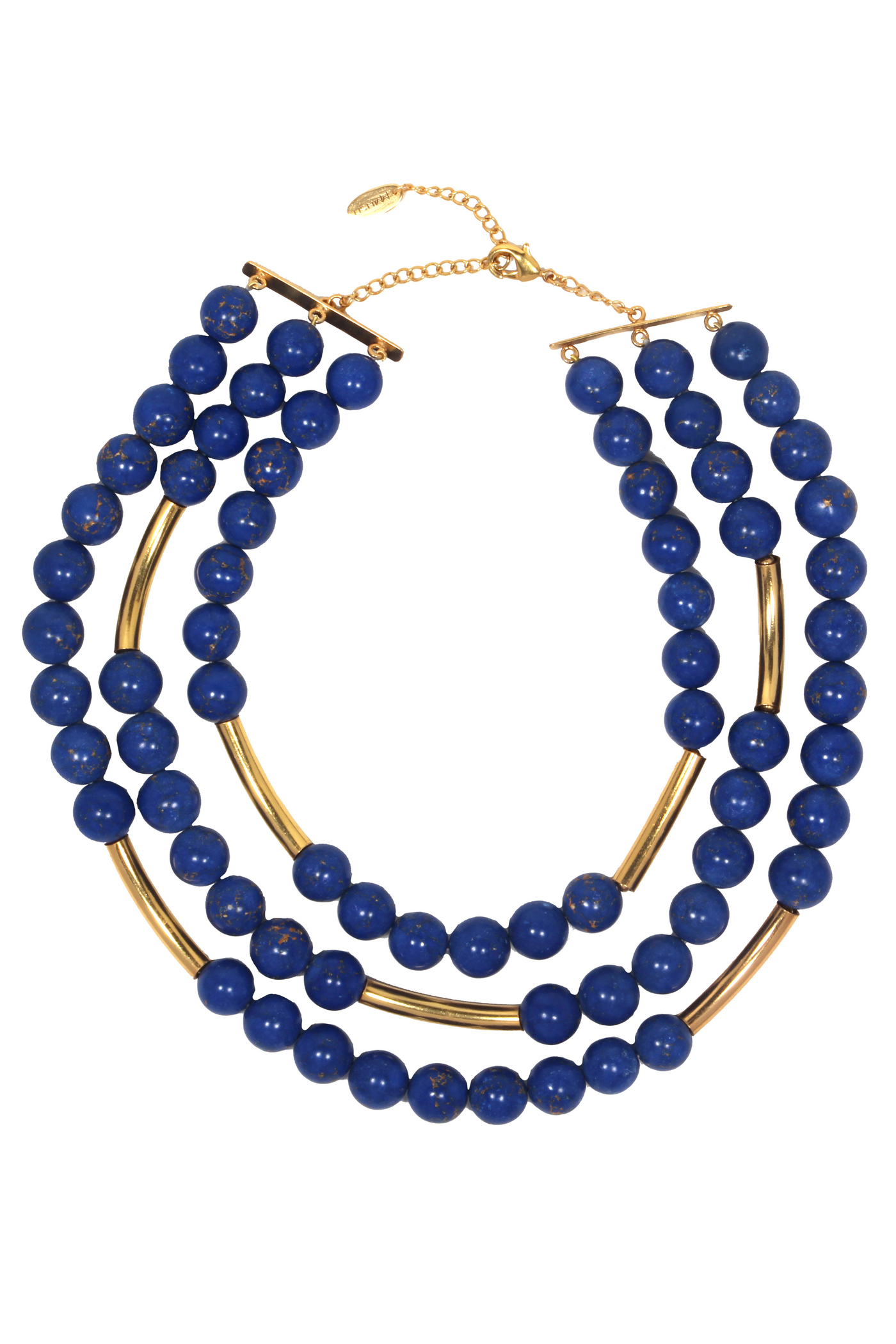 MNSH Bohême Beads Lapis Layered Necklace Blue Gold Womenswear Online Shopping Melange Singapore Indian Designer Wear Festival Weddings Destination Wedding Resort