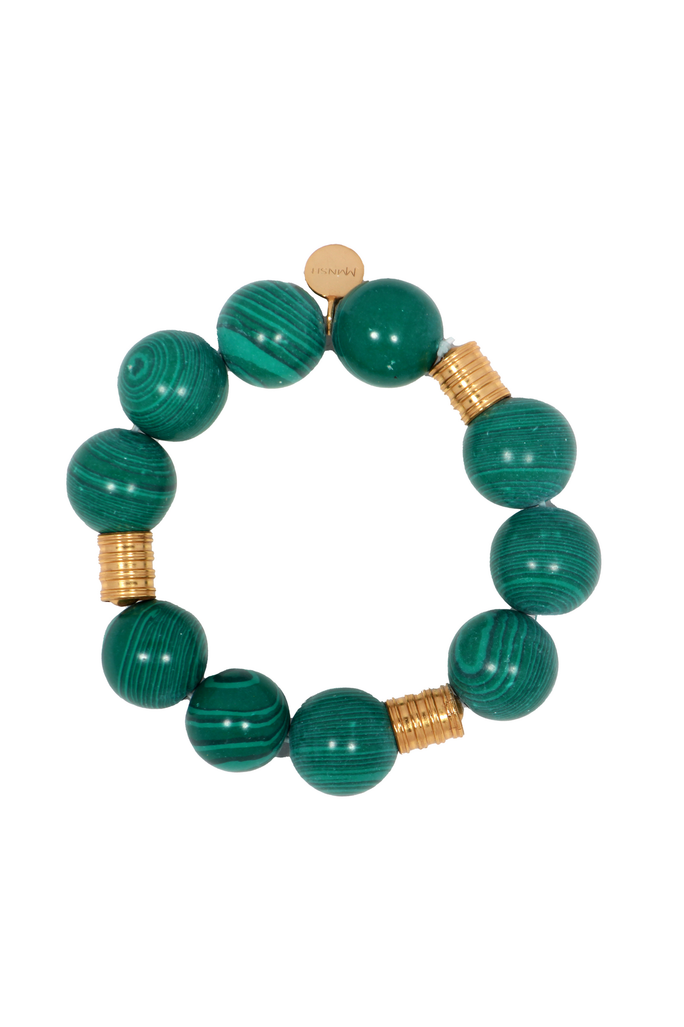 MNSH Bohême Beads Malachite Ball Bracelet Womenswear Green Gold Resort Melange Singapore Gifting Online Shopping Destination Weddings Indian Designer Wear