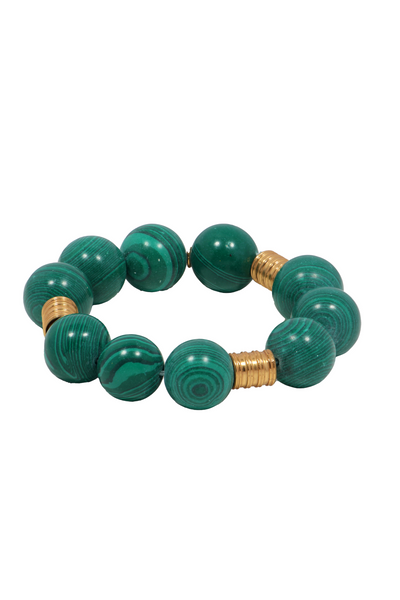 MNSH Bohême Beads Malachite Ball Bracelet Womenswear Green Gold Resort Melange Singapore Gifting Online Shopping Destination Weddings Indian Designer Wear