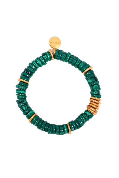 MNSH Bohême Beads Malachite Bracelet Green Gold Indian Designer Wear Resort Gifting Melange Singapore Online Shopping Indian Designer Wear Destination Weddings