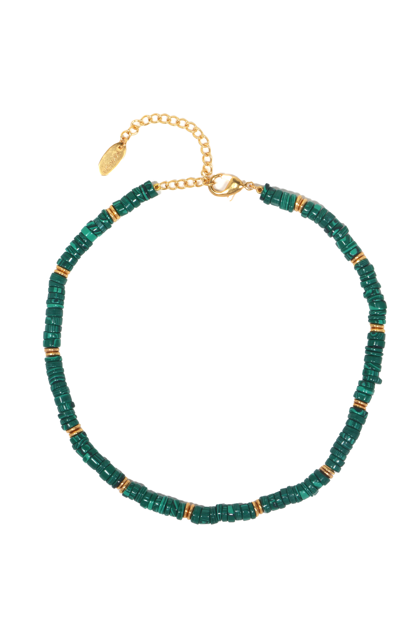 MNSH Bohême Beads Malachite Chain Womenswear Green Gold Online Shopping Melange Singapore Festivals Weddings Destination Weddings Resort