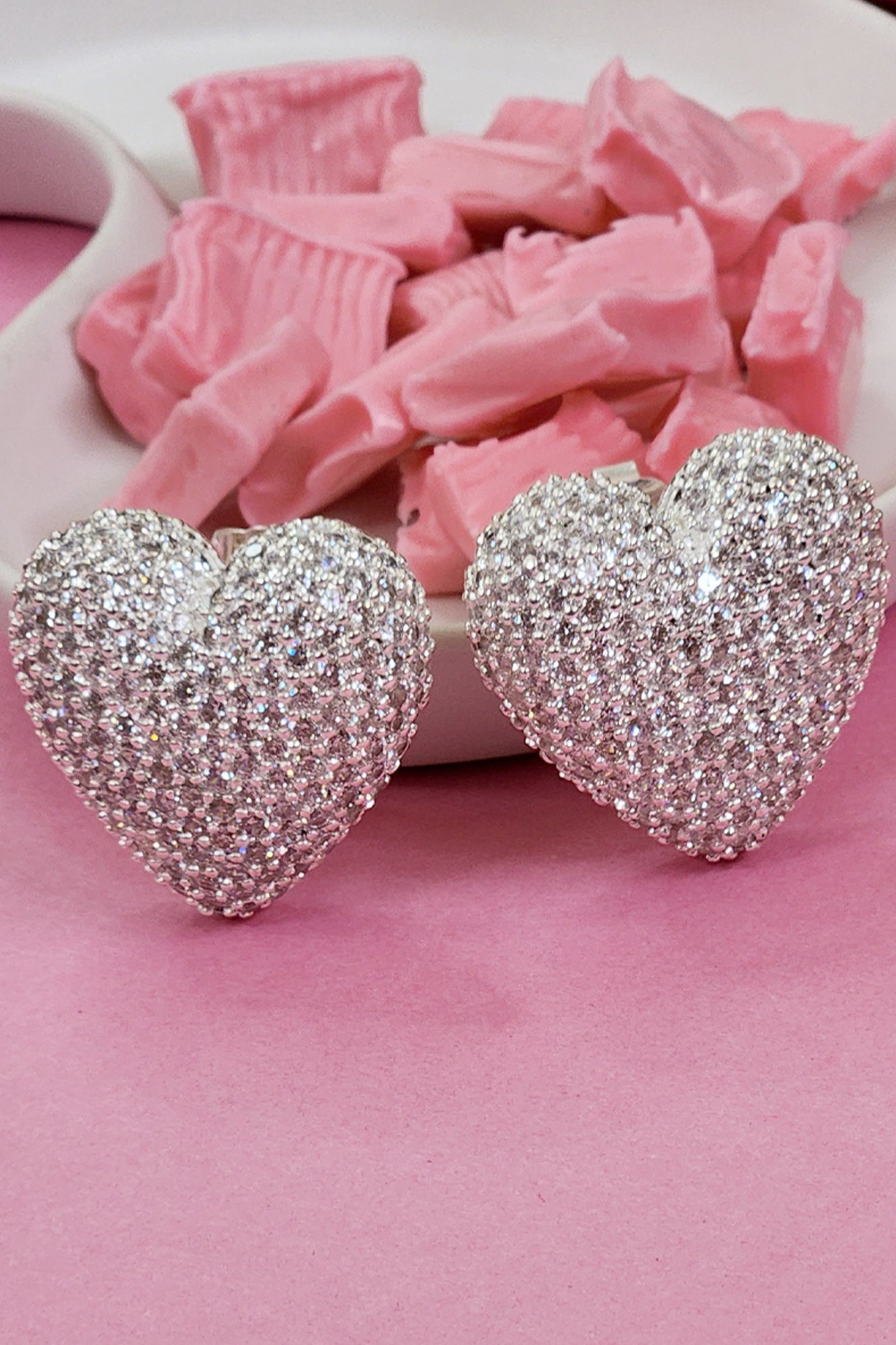 MNSH Diamond Heart Shaped Studs indian designer wear online shopping melange singapore