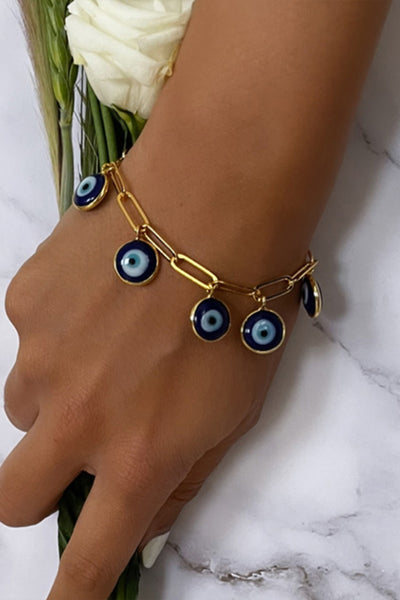 MNSH Evil Eye Link Bracelet indian designer wear online shopping melange singapore