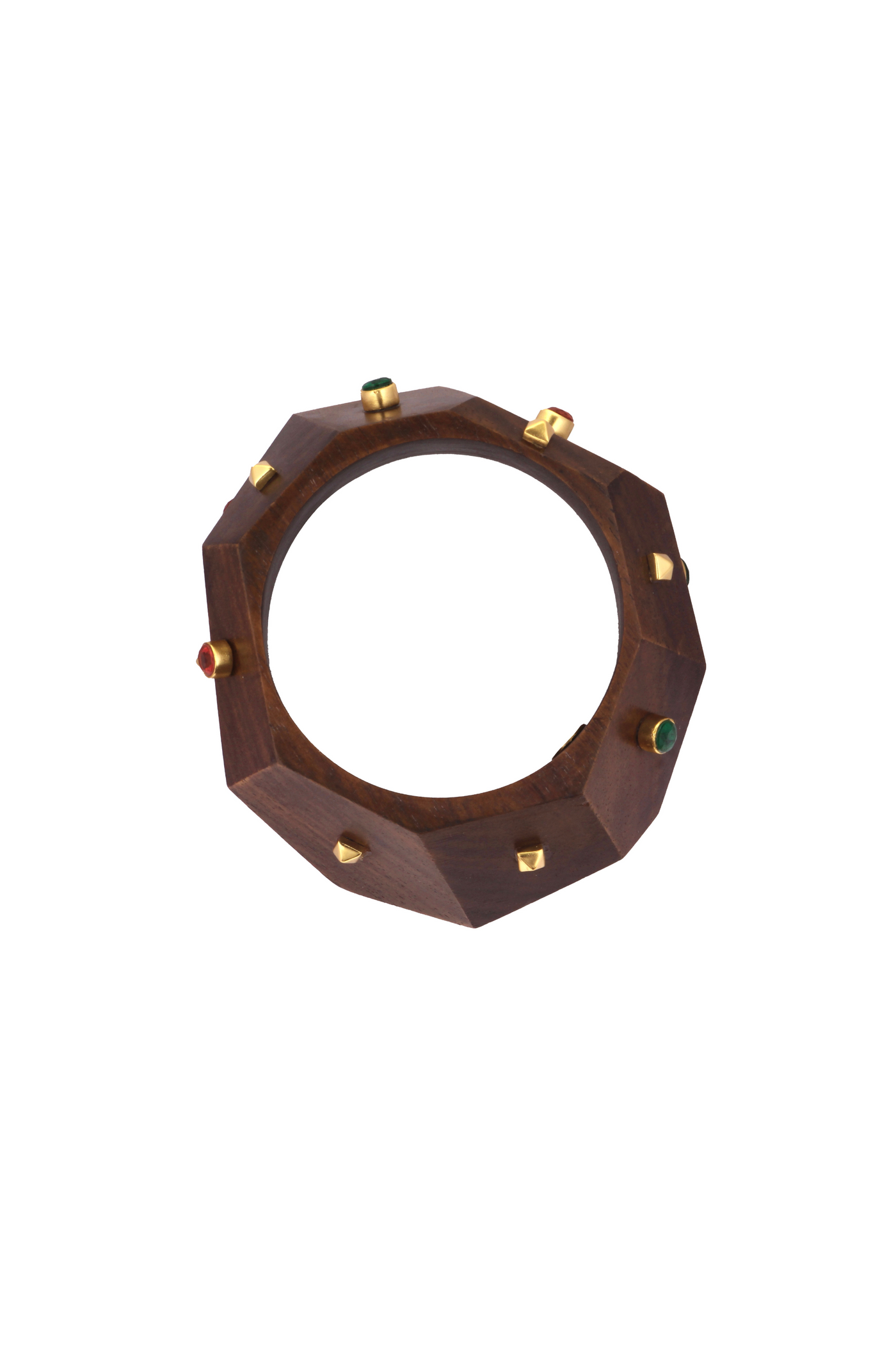 MNSH Faceted Bangle Wood Gold Online Shopping Indian Designer Wear Melange Singapore Resort Gifting