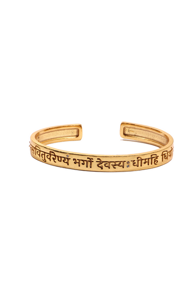 MNSH Gayatri Mantra Cuff Gold Online Shopping Melange Singapore Indian Designer Wear Gifting Destination Weddings