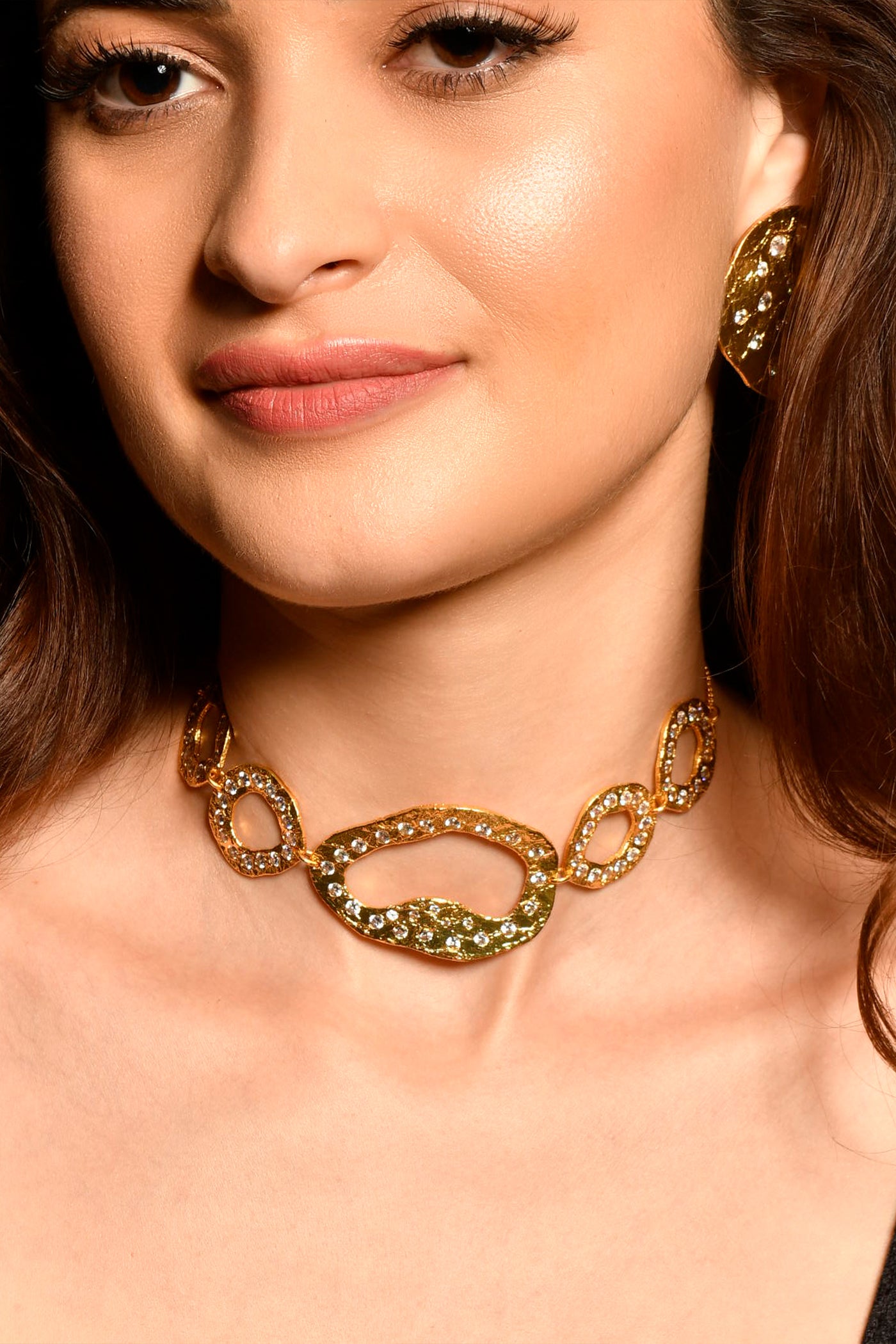 MNSH Glint Diamond Choker indian designer wear online shopping melange singapore