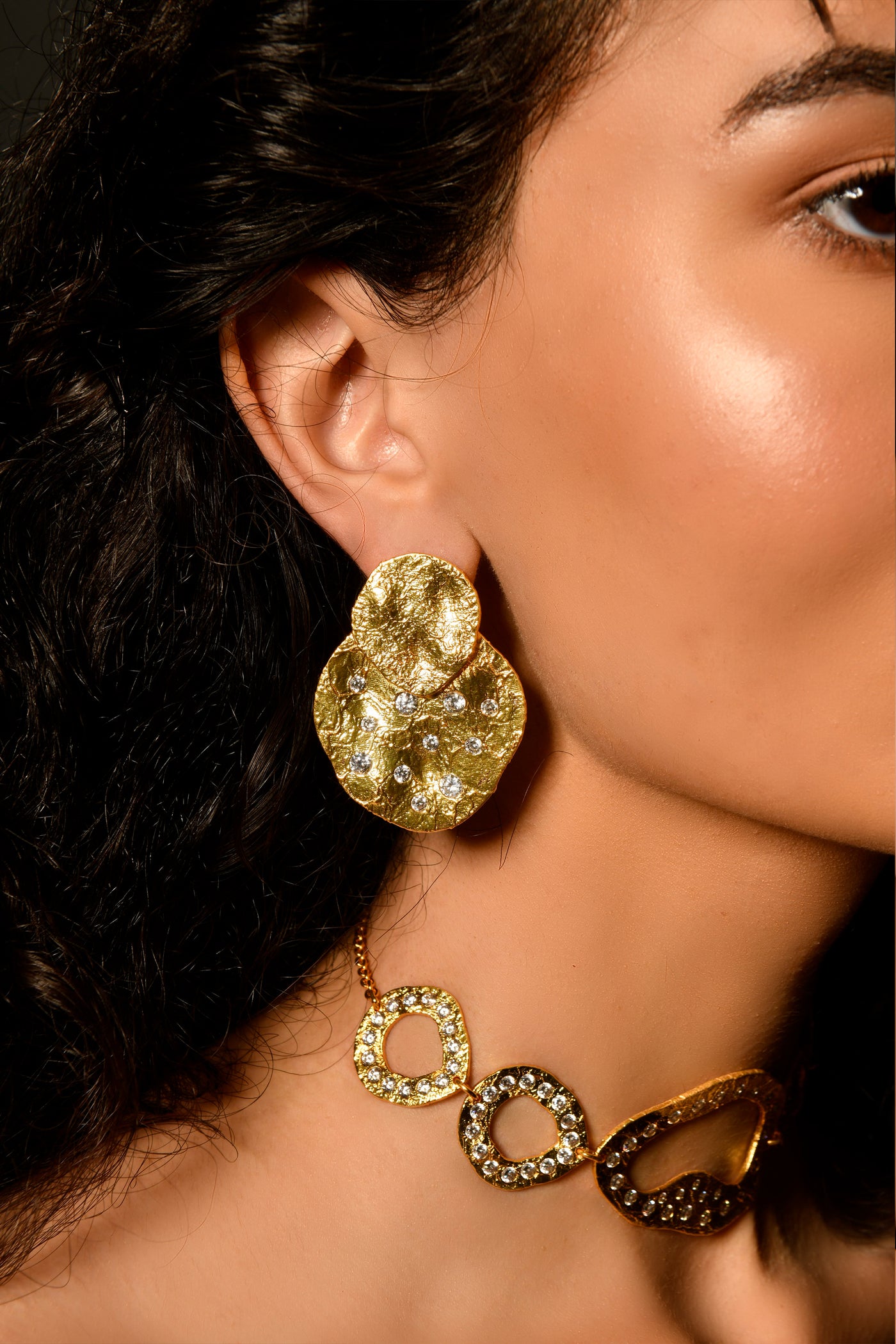 MNSH Glint Diamond Earring indian designer wear online shopping melange singapore