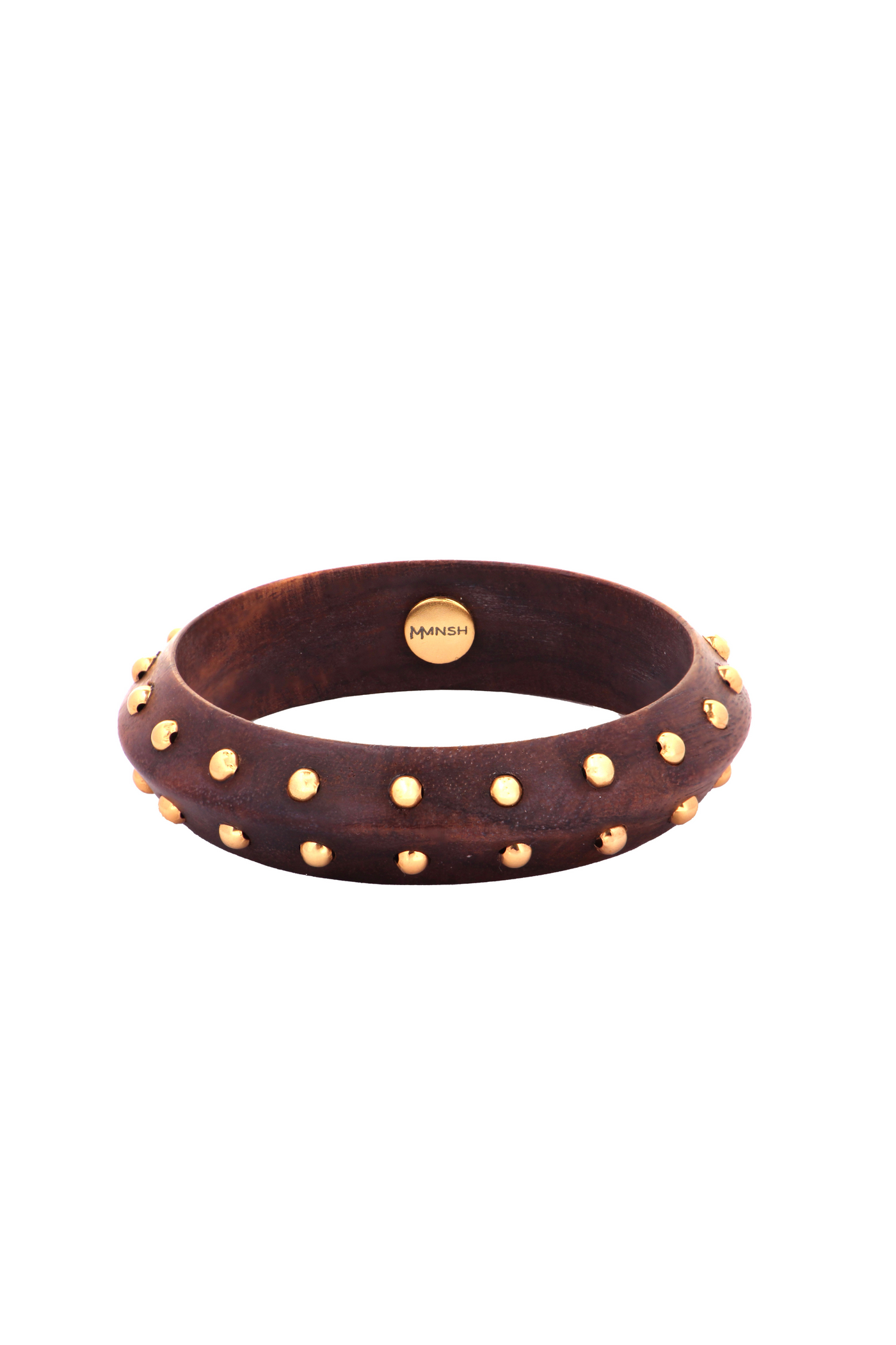 MNSH Regal Ball Bangle Wood Gold Online Shopping Melange Singapore Womenswear Indian Designer Wear Resort Gifting