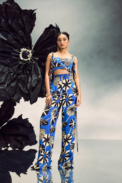 Maison Blu Studded Cargo Crop With Cargo Pant indian designer wear online shopping melange singapore