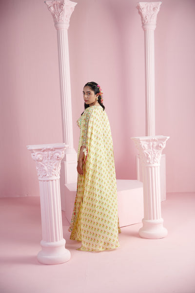 Mandira Wirk Derin Cape Set indian designer wear online shopping melange singapore