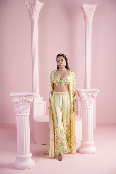 Mandira Wirk Derin Cape Set indian designer wear online shopping melange singapore