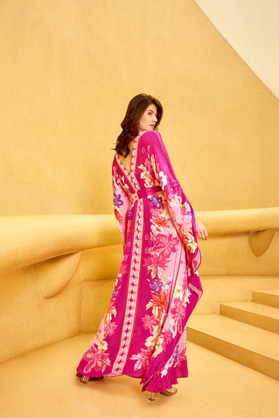 Mandira Wirk Floral Placement Kaftan Dress indian designer wear online shopping melange singapore