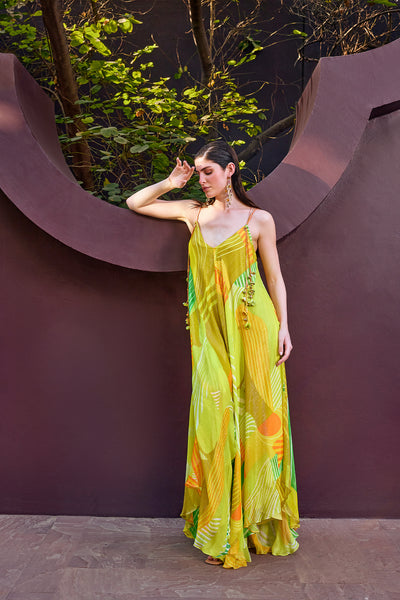 Mandira Wirk Lurex Strappy Backless Flowy Dress indian designer wear online shopping melange singapore