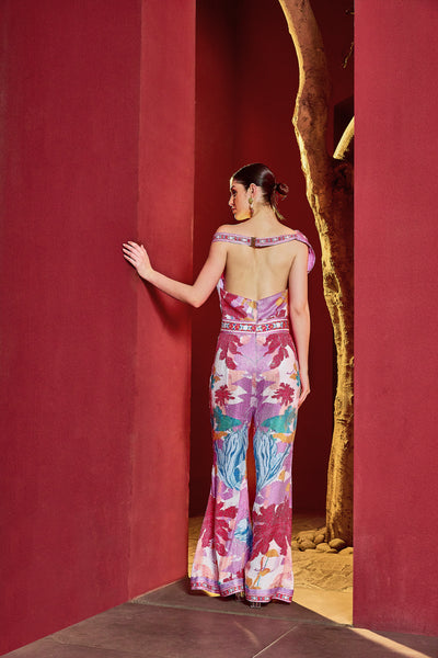 Mandira Wirk Multi Floral Romance Jumpsuit indian designer wear online shopping melange singapore