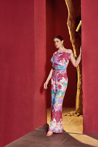 Mandira Wirk Multi Floral Romance Jumpsuit indian designer wear online shopping melange singapore