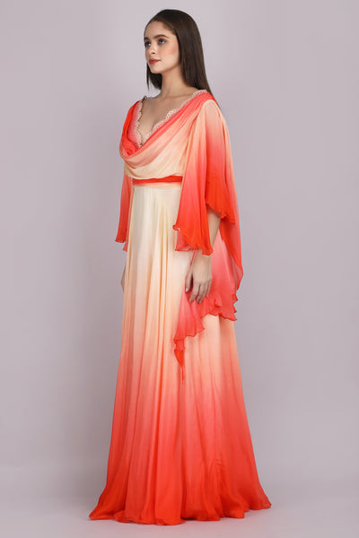 Mandira Wirk Sunset Glow Gown indian designer wear online shopping melange singapore