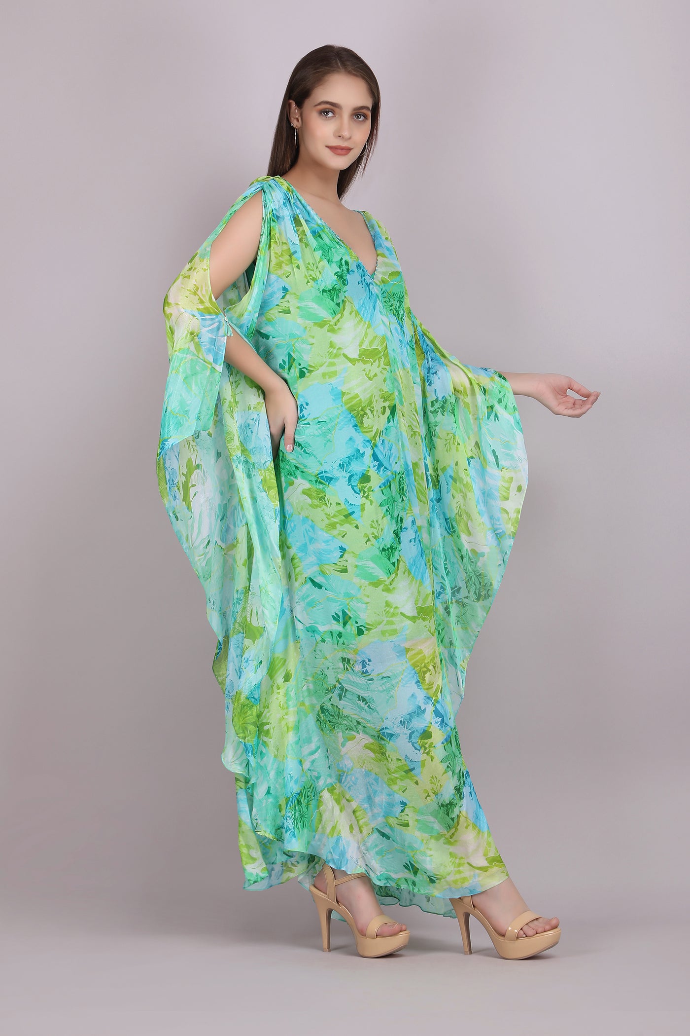 Mandira Wirk Tropical Breeze Kaftan indian designer wear online shopping melange singapore