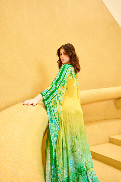 Mandira Wirk Yellow Ombre Kaftan indian designer wear online shopping melange singapore