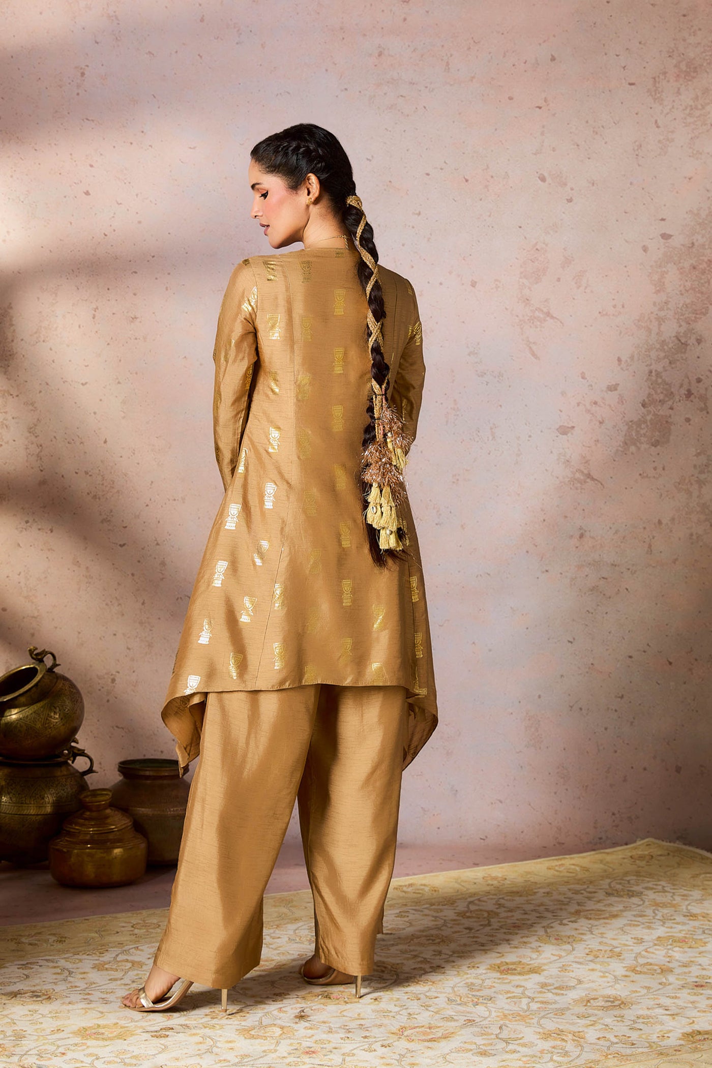 Masaba Beige Timber Tribe Tunic Set indian designer wear online shopping melange singapore