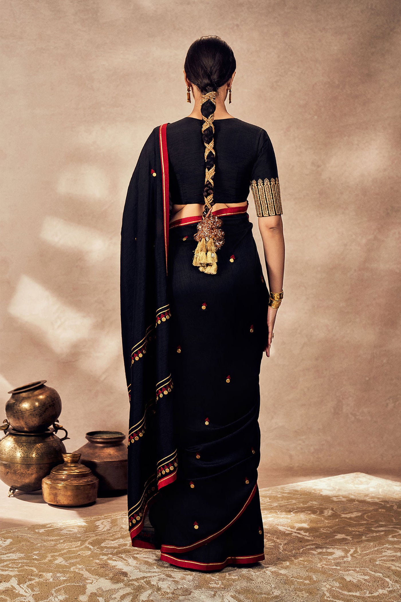 Masaba Black Coin Work Saree indian designer wear online shopping melange singapore