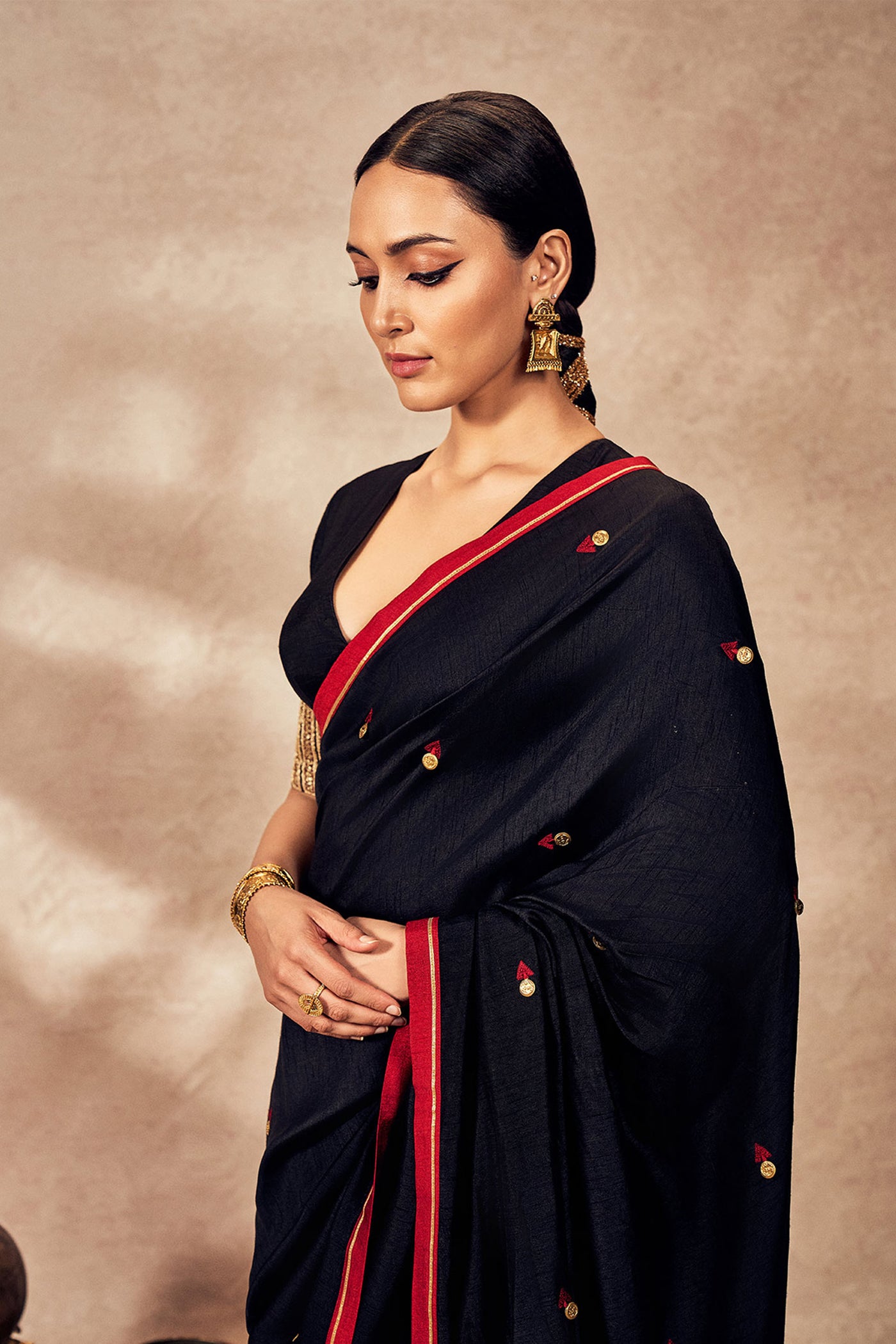 Masaba Black Coin Work Saree indian designer wear online shopping melange singapore