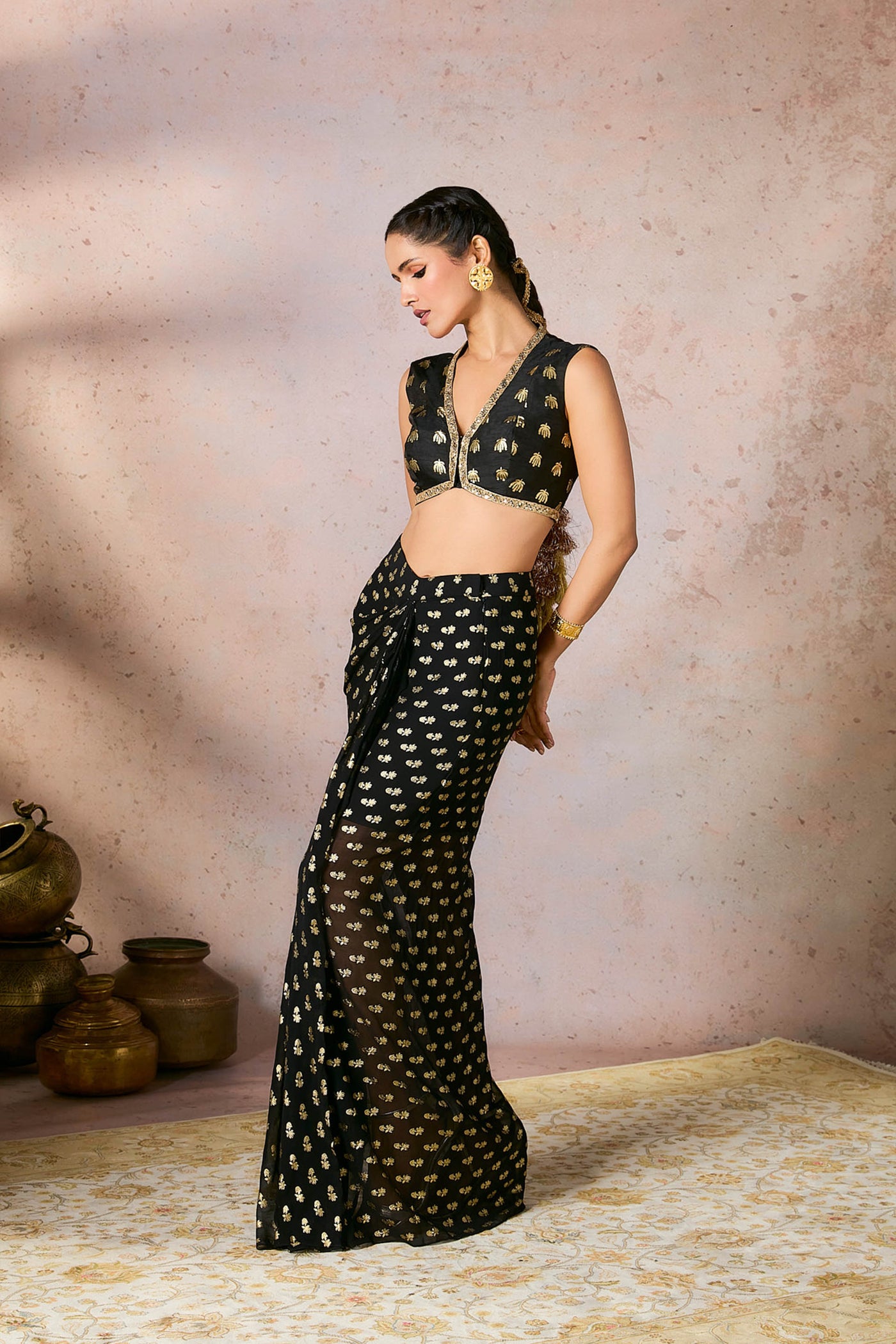 Masaba Black Palmscape Skirt Set indian designer wear online shopping melange singapore