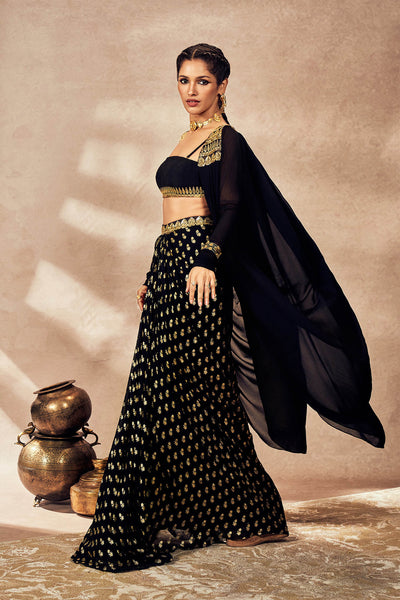 Masaba Black Pixie Dust Skirt Set indian designer wear online shopping melange singapore