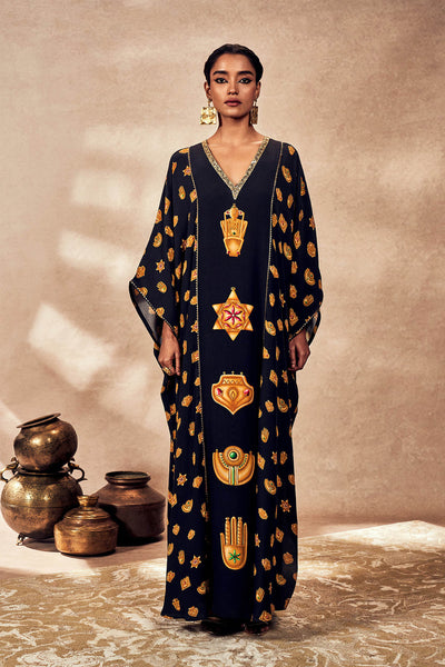 Masaba Black Trinkets Kaftan indian designer wear online shopping melange singapore