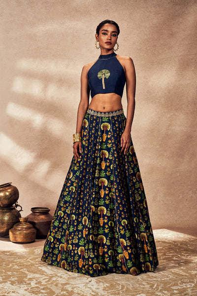 Masaba Blue Nomadic Tribe Lehenga indian designer wear online shopping melange singapore