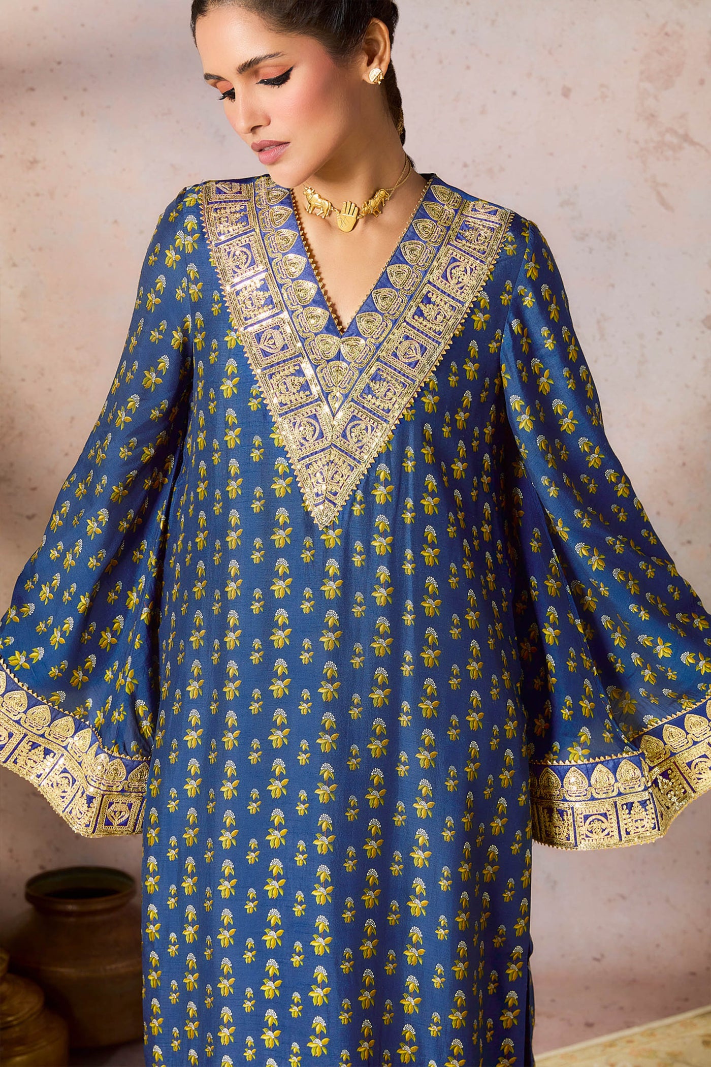 Masaba Blue Pixie Dust Tunic Set indian designer wear online shopping melange singapore